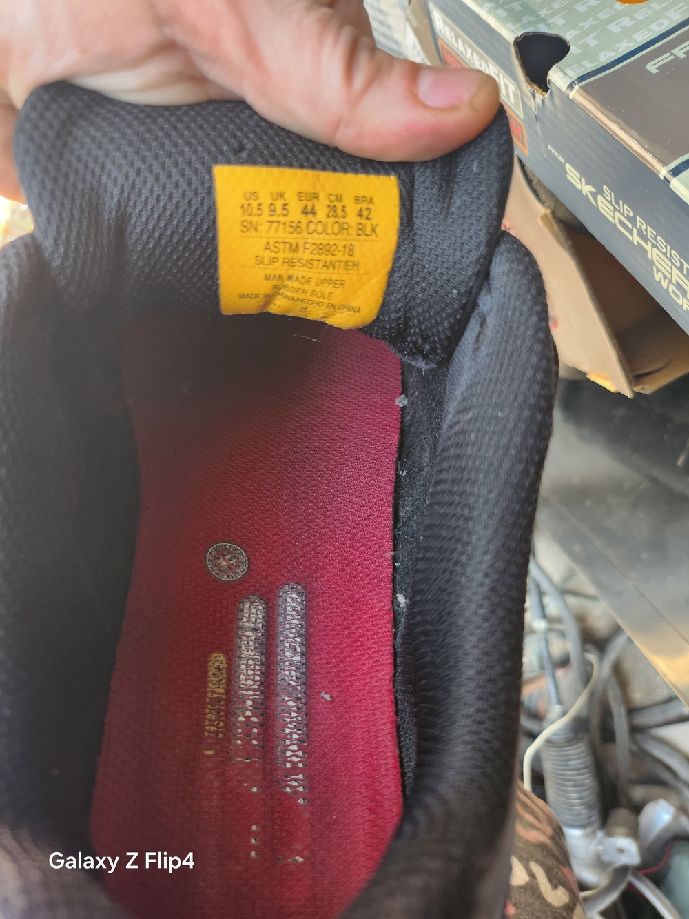 Skechers Relaxed Fit Memory Foam Black Slip-Resistant Shoes - Picture 6 of 6